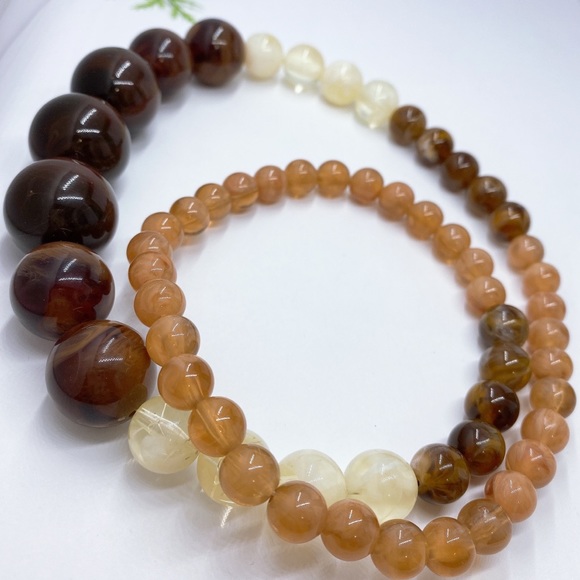 60s multiple color lucite plastic marble necklace - Picture 9 of 11